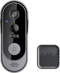 Video Doorbell with Camera and Chime, 2-Way Audio, Outdoor Security, Instant Alert, Human Detection, Battery Powered, Night Vision, Sd/Cloud Storage, No Subscription