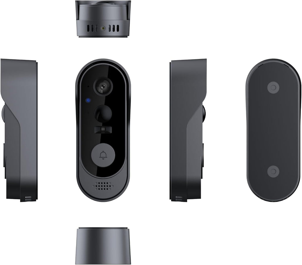 Video Doorbell with Camera and Chime, 2-Way Audio, Outdoor Security, Instant Alert, Human Detection, Battery Powered, Night Vision, Sd/Cloud Storage, No Subscription