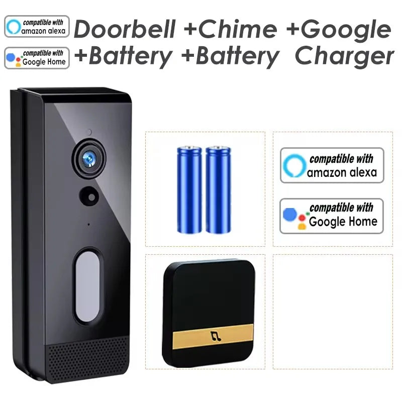 Tuya Wifi Doorbell Camera 1080P Outdoor IP65 Waterproof Wireless Video Intercom Smart Home Door Bell Alexa Google Apartment