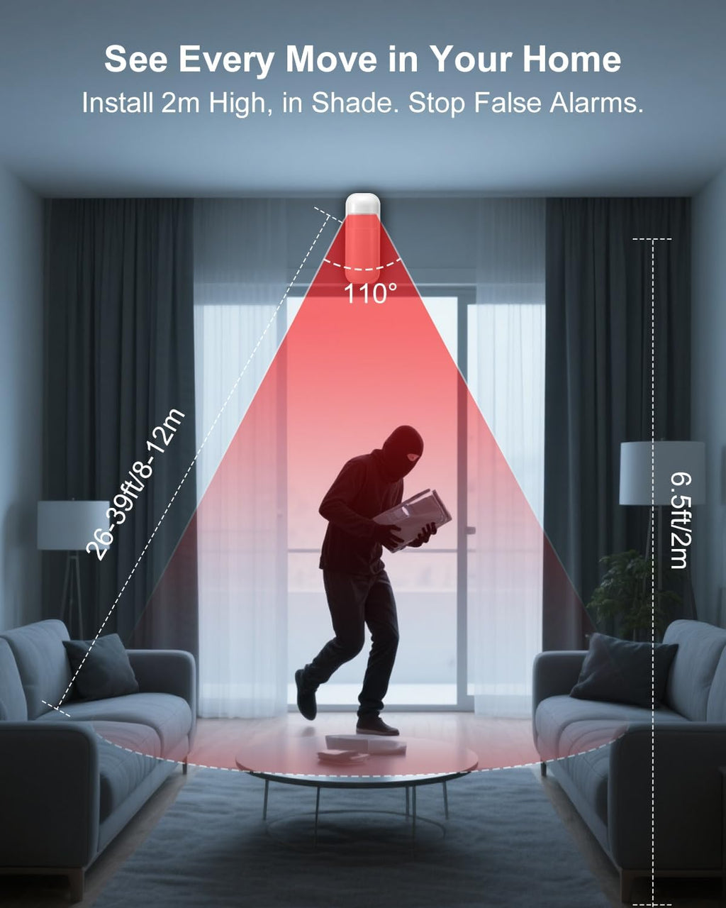 Alarm System for Home Security - Wireless Home Burglar Security System, Expandable, Standalone Keypad, Door/Window Sensors & Motion Detectors & Remote, App Alerts, No Monthly Fee, Alexa Compatible