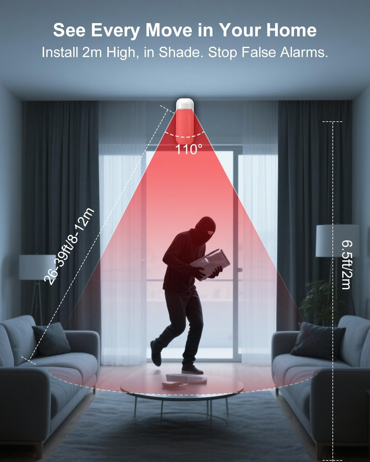 Alarm System for Home Security - Wireless Home Burglar Security System, Expandable, Standalone Keypad, Door/Window Sensors & Motion Detectors & Remote, App Alerts, No Monthly Fee, Alexa Compatible
