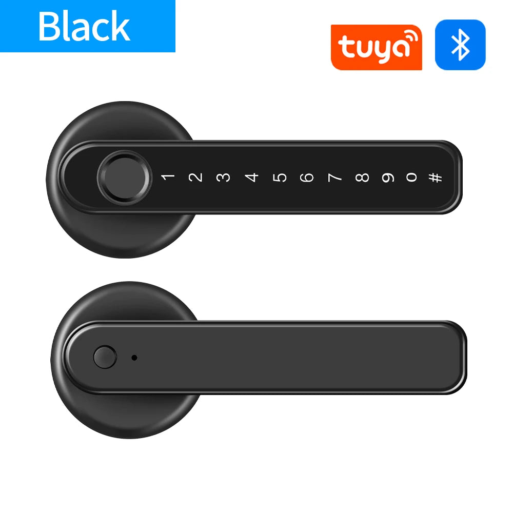 Ttlock/Tuya APP Smart Fingerprint Lock Password Code Door Lock Bluetooth Biometric Fingerprint Lock Electronic Handle Lock