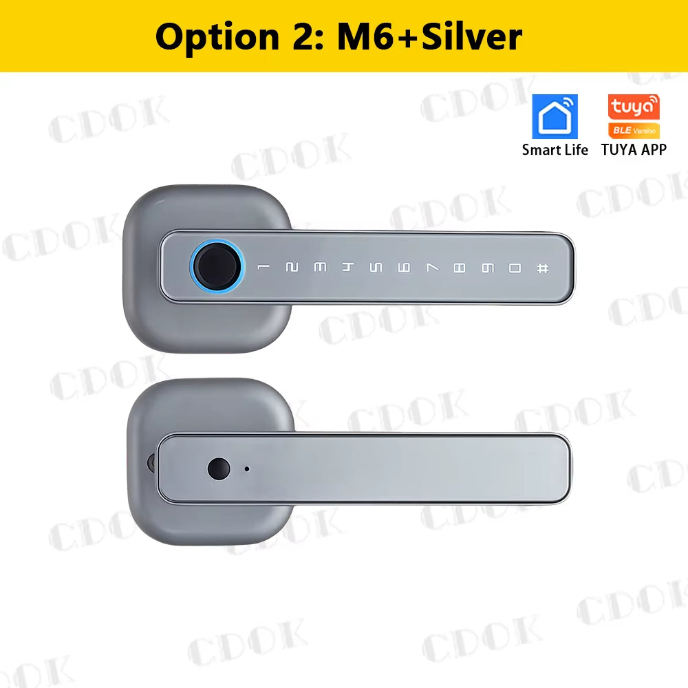 2025 New M6 Tuya Bluetooth Smart Lock, Door Lock, Fingerprint Lock, Password Lock, Multiple Unlocking Methods