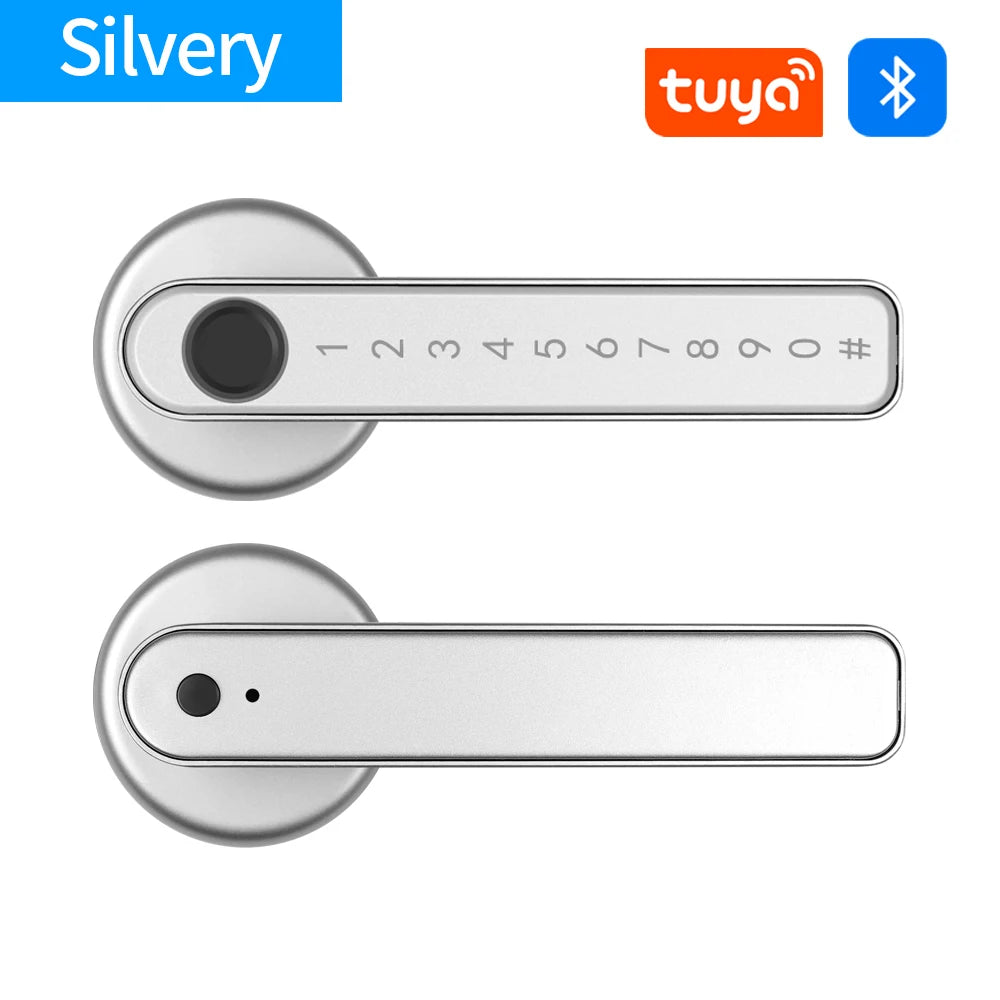 Ttlock/Tuya APP Smart Fingerprint Lock Password Code Door Lock Bluetooth Biometric Fingerprint Lock Electronic Handle Lock
