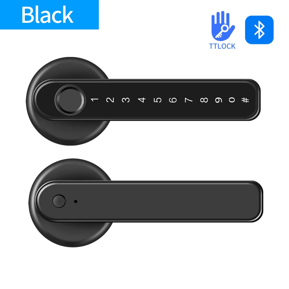 Ttlock/Tuya APP Smart Fingerprint Lock Password Code Door Lock Bluetooth Biometric Fingerprint Lock Electronic Handle Lock