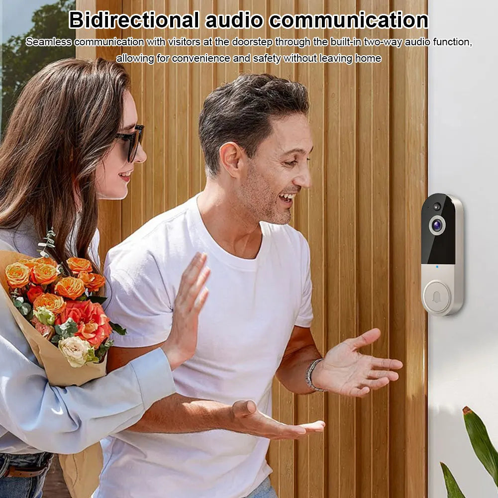 1080P Smart Video Doorbell Camera Wireless Wi-Fi Video Safedoorbell AI Motion Detection Night Vision Two-Way Audio Camera Chime