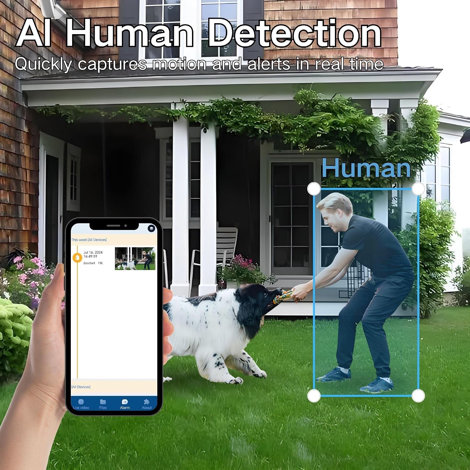 Video Doorbell with Camera and Chime, 2-Way Audio, Outdoor Security, Instant Alert, Human Detection, Battery Powered, Night Vision, Sd/Cloud Storage, No Subscription