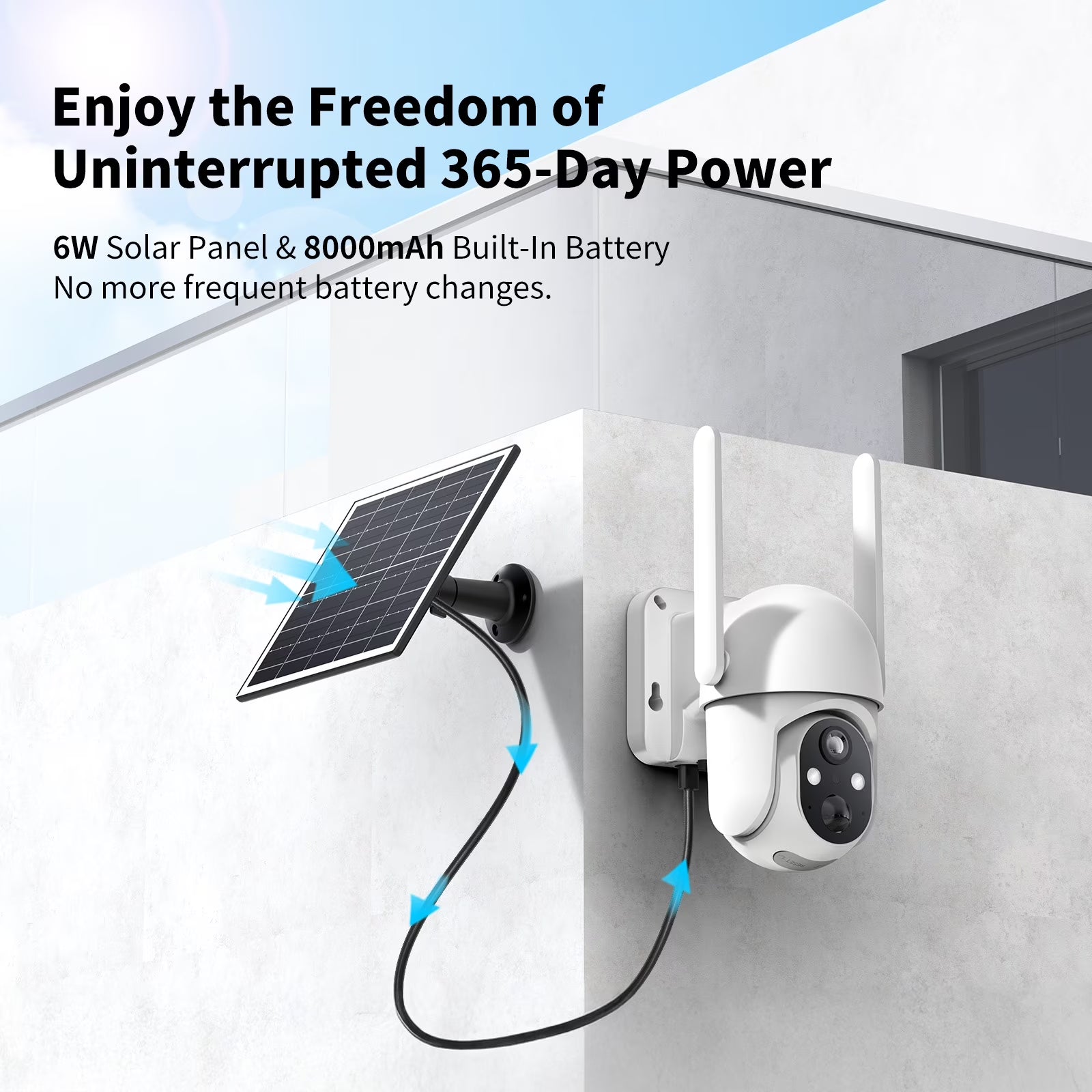 4G LTE Cellular Solar Security Camera Outdoor, 2K PTZ Wireless Security Camera with SIM Card, No Wifi Needed, AI Human Detection, Color Night Vision, 360° View