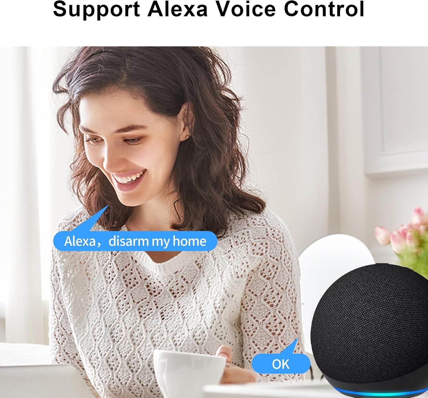 Home Security Systems, Compatible with Google Home and Alexa Wireless Security System, Motion Detector, Anti-Theft Kit with Siren, Sensor Ports Protect Your Office (Smart Life & Tuya)