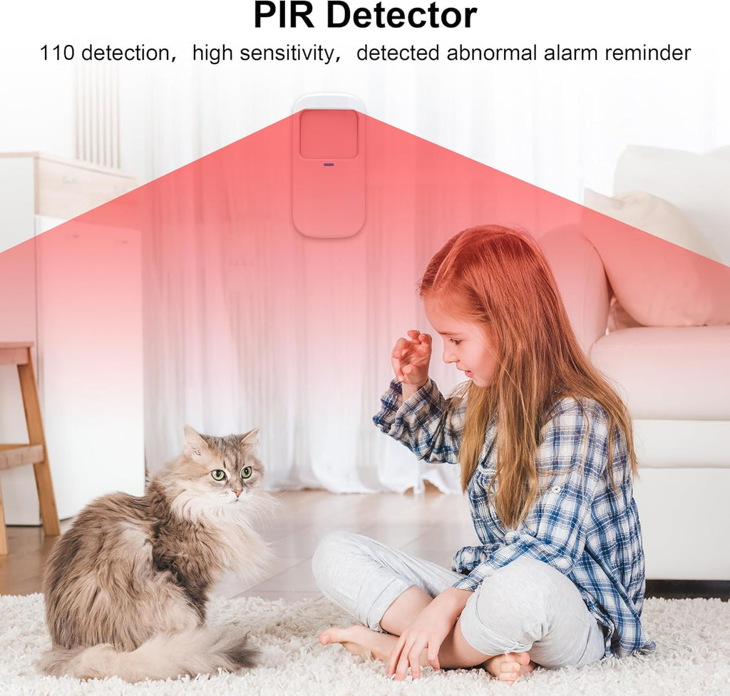 Home Security Systems, Compatible with Google Home and Alexa Wireless Security System, Motion Detector, Anti-Theft Kit with Siren, Sensor Ports Protect Your Office (Smart Life & Tuya)
