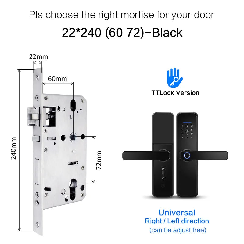 Ttlock App Wifi Smart Fingerprint Door Lock Smart Bluetooth Digital APP Keypad Code Keyless Electronic Door Lock