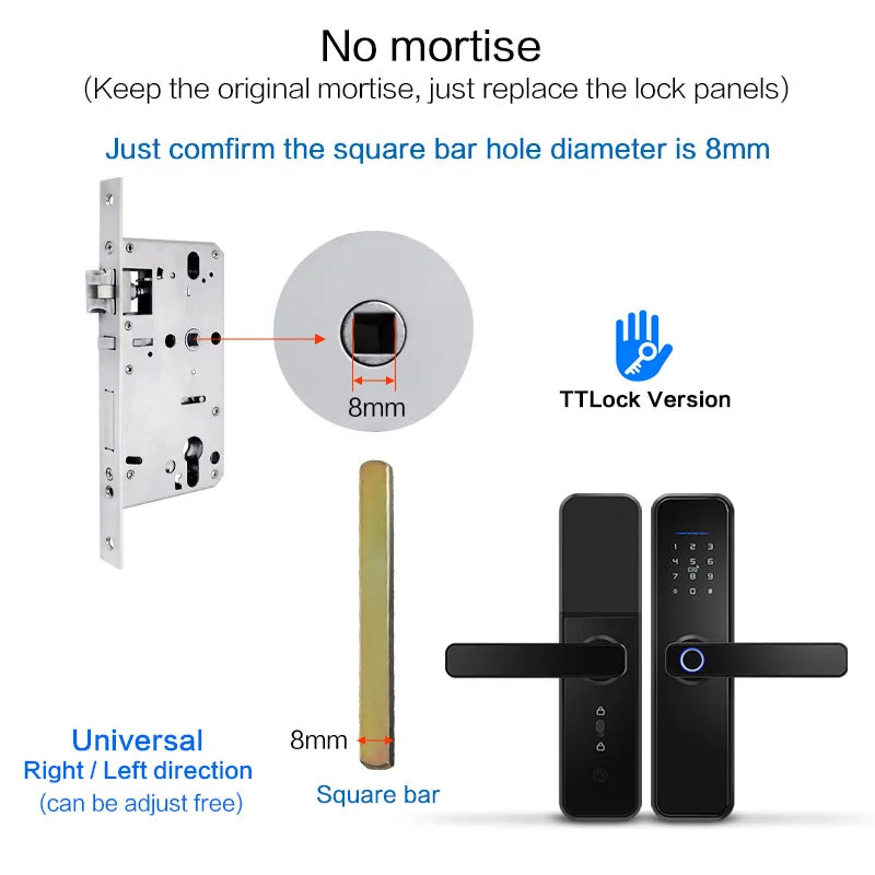 Ttlock App Wifi Smart Fingerprint Door Lock Smart Bluetooth Digital APP Keypad Code Keyless Electronic Door Lock