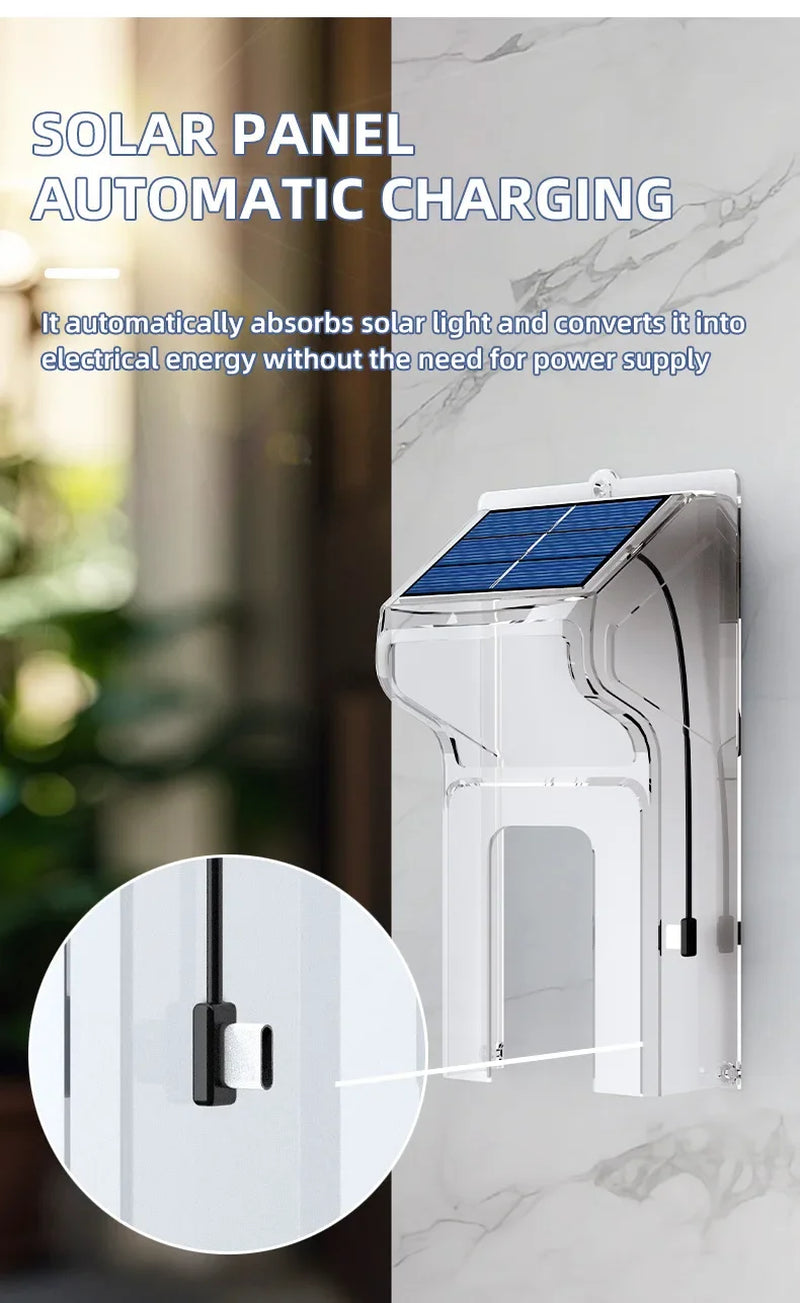 Solar Wireless Smart Video Doorbell HD Security Camera with Rain Cover Weatherproof Outdoor Two-Way Talk Voice Changer Wifi Door