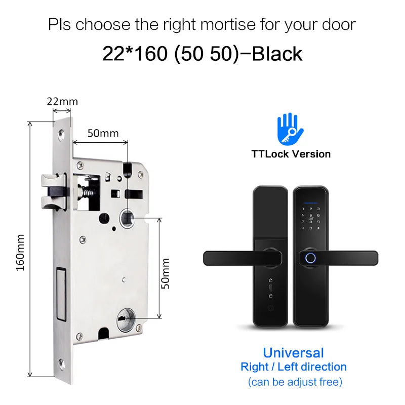 Ttlock App Wifi Smart Fingerprint Door Lock Smart Bluetooth Digital APP Keypad Code Keyless Electronic Door Lock