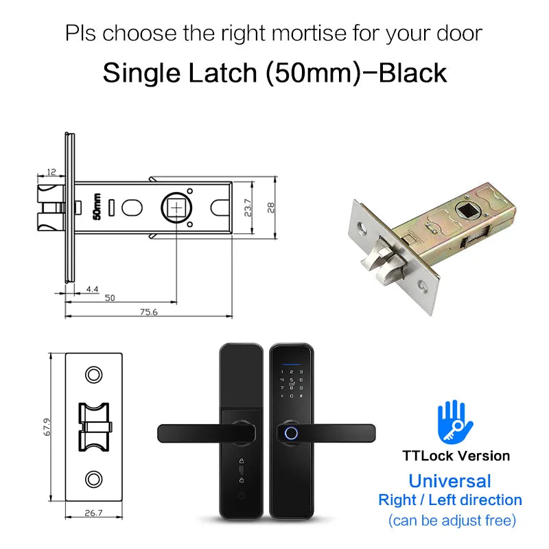 Ttlock App Wifi Smart Fingerprint Door Lock Smart Bluetooth Digital APP Keypad Code Keyless Electronic Door Lock