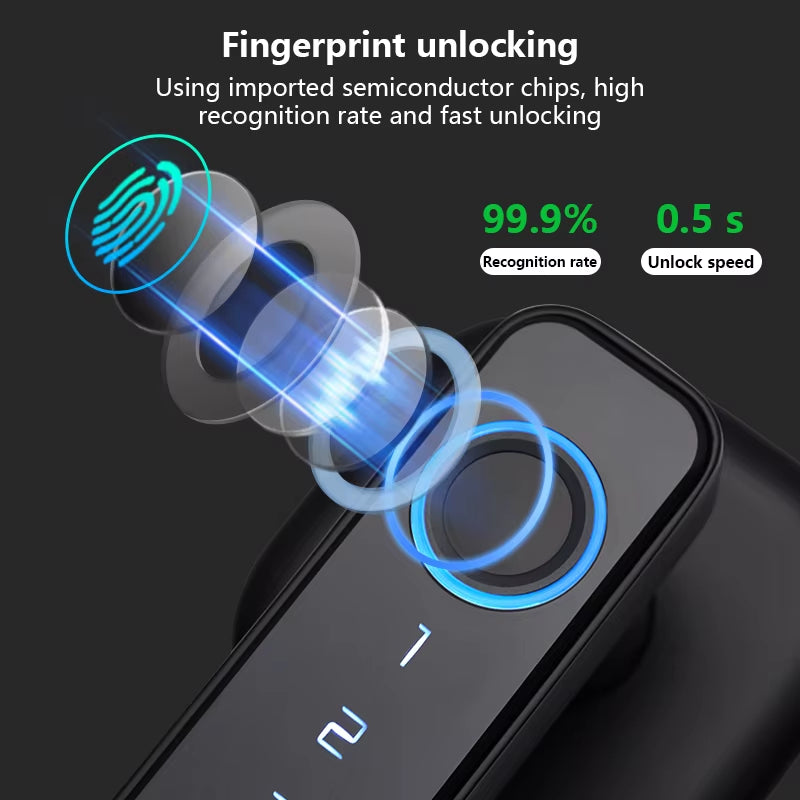 2025 New M6 Tuya Bluetooth Smart Lock, Door Lock, Fingerprint Lock, Password Lock, Multiple Unlocking Methods