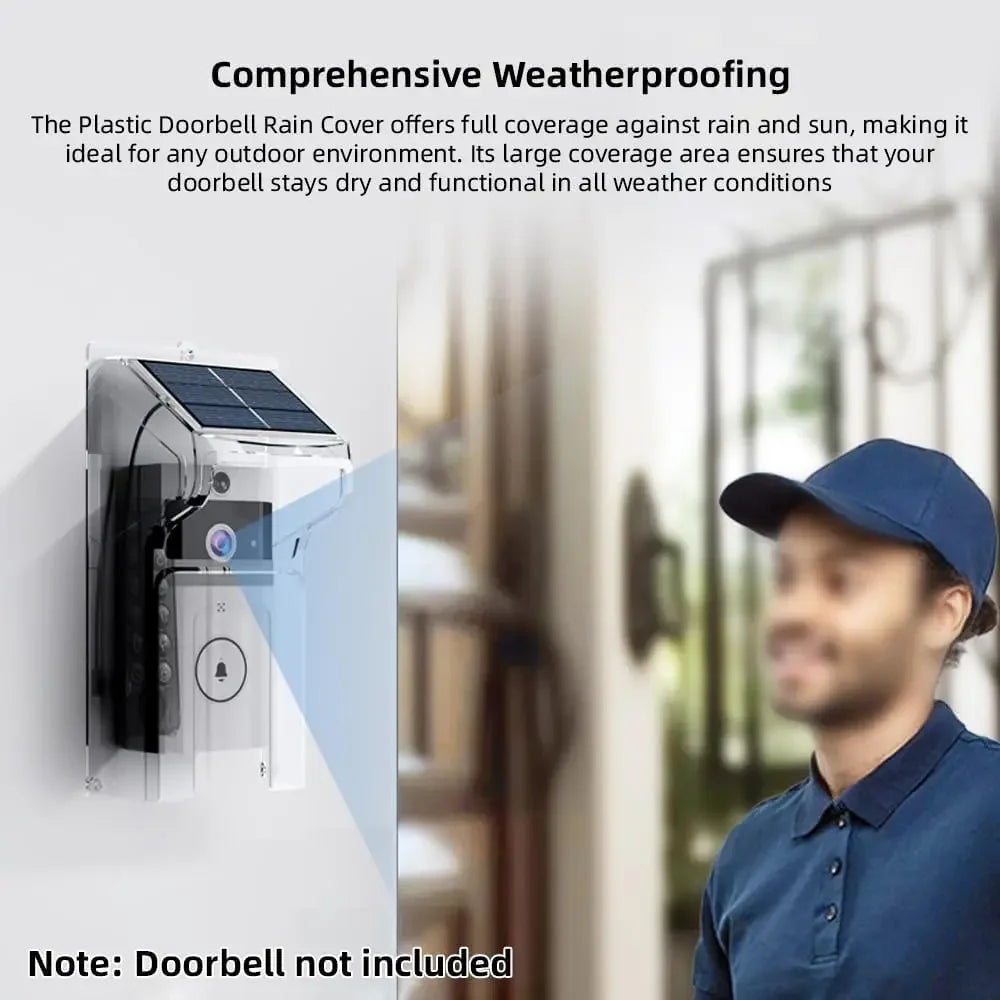 Solar Wireless Smart Video Doorbell HD Security Camera with Rain Cover Weatherproof Outdoor Two-Way Talk Voice Changer Wifi Door