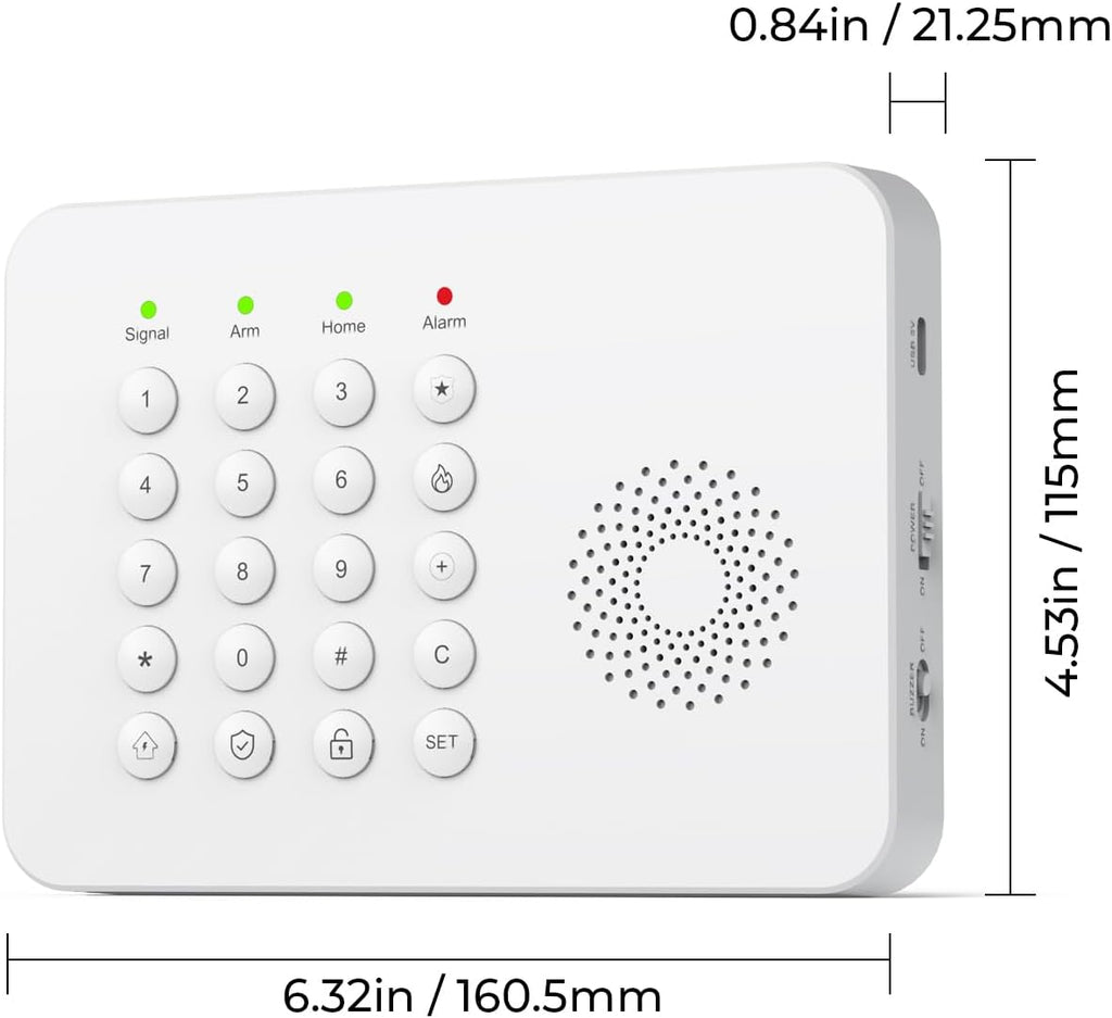Wireless Home Security System Wifi/4G Home Alarm System with Phone APP Alert | Voice Control | No Subscription Fees | 24/7 Monitoring | Alexa Compatible