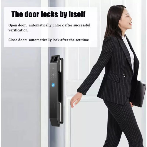3D Face Recognition Smart Door Lock – Camera, Fingerprint, Keyless Entry, Tuya App