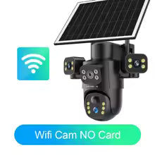 4K Solar Security Camera 15MP – Triple Lens, 4G/WiFi, PIR, Night Vision, IP65