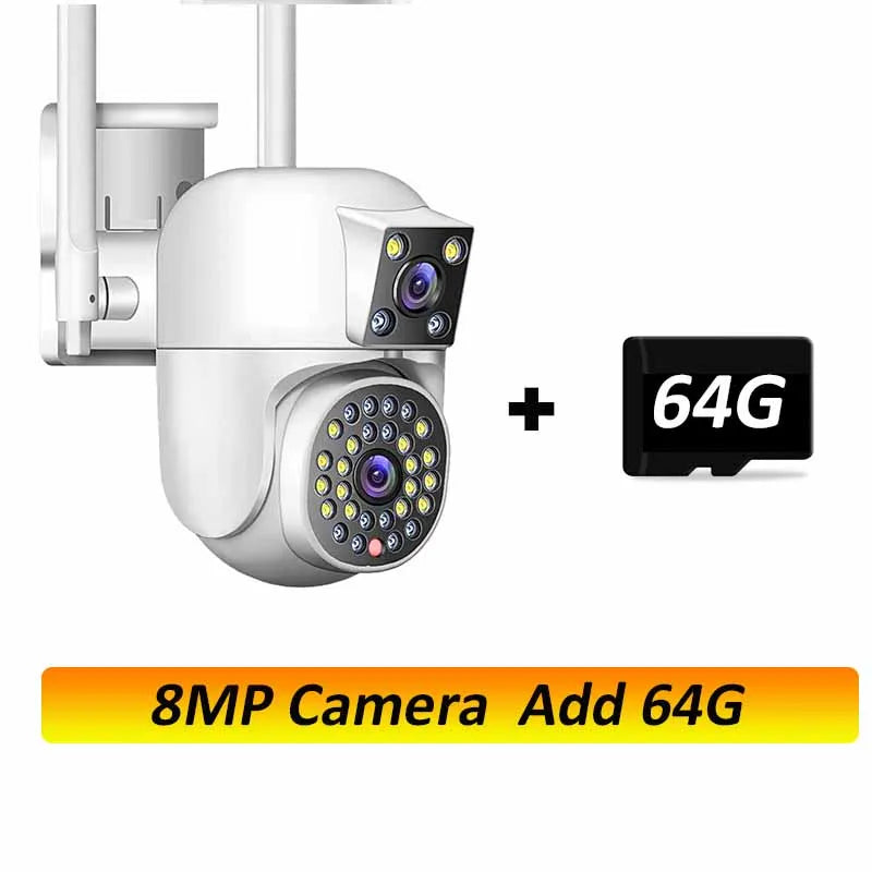 6K 12MP WiFi Outdoor Camera 3 Lens 3 SCREENS Ai Motion Tracking  PTZ 4K Video Camera Security surveillance Camera IPC360 Home