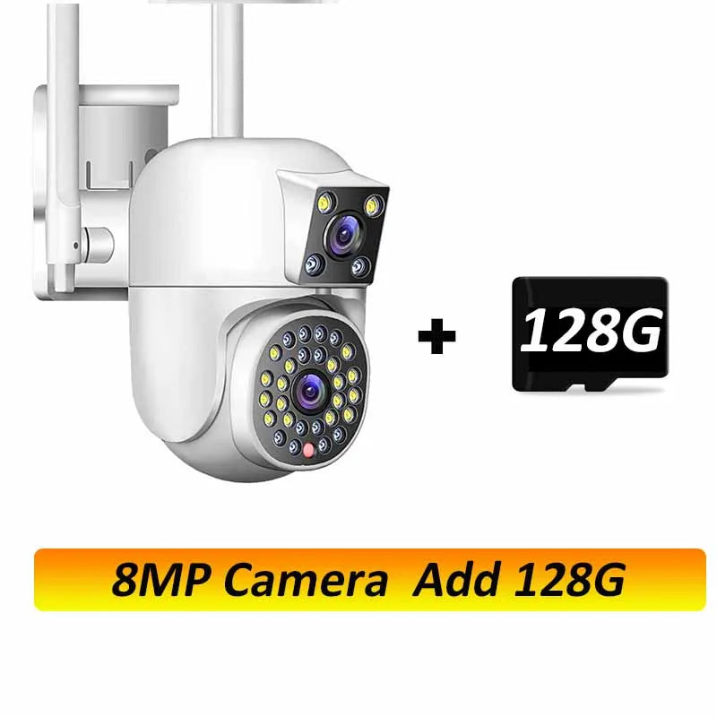 6K 12MP WiFi Outdoor Camera 3 Lens 3 SCREENS Ai Motion Tracking  PTZ 4K Video Camera Security surveillance Camera IPC360 Home