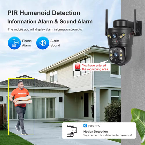 4G/WiFi Solar Security Camera 8MP – Dual Lens, PIR, Night Vision, IP65, Built-in Battery, Tuya App