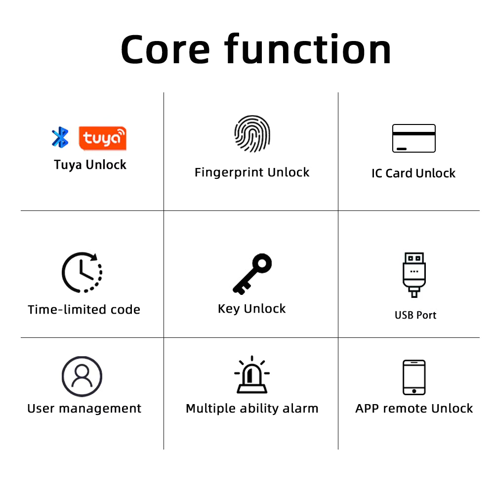 Smart Fingerprint Door Lock – Tuya App, Keyless Entry, BLE, IC Card, Passcode Access