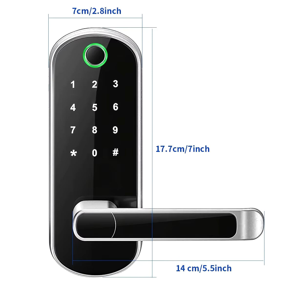 Smart WiFi Fingerprint Door Lock – Keyless Touchscreen, NFC, IP67 Waterproof, Tuya App
