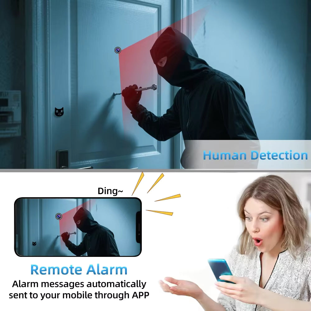 Smart Peephole Camera 3MP – 170° Wide Angle, Motion Detection, Tuya App