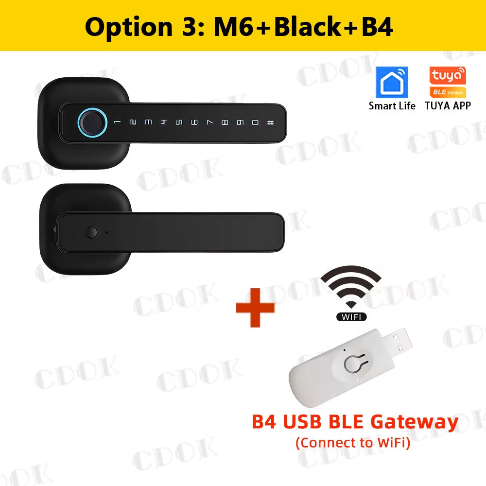 2025 New M6 Tuya Bluetooth Smart Lock, Door Lock, Fingerprint Lock, Password Lock, Multiple Unlocking Methods