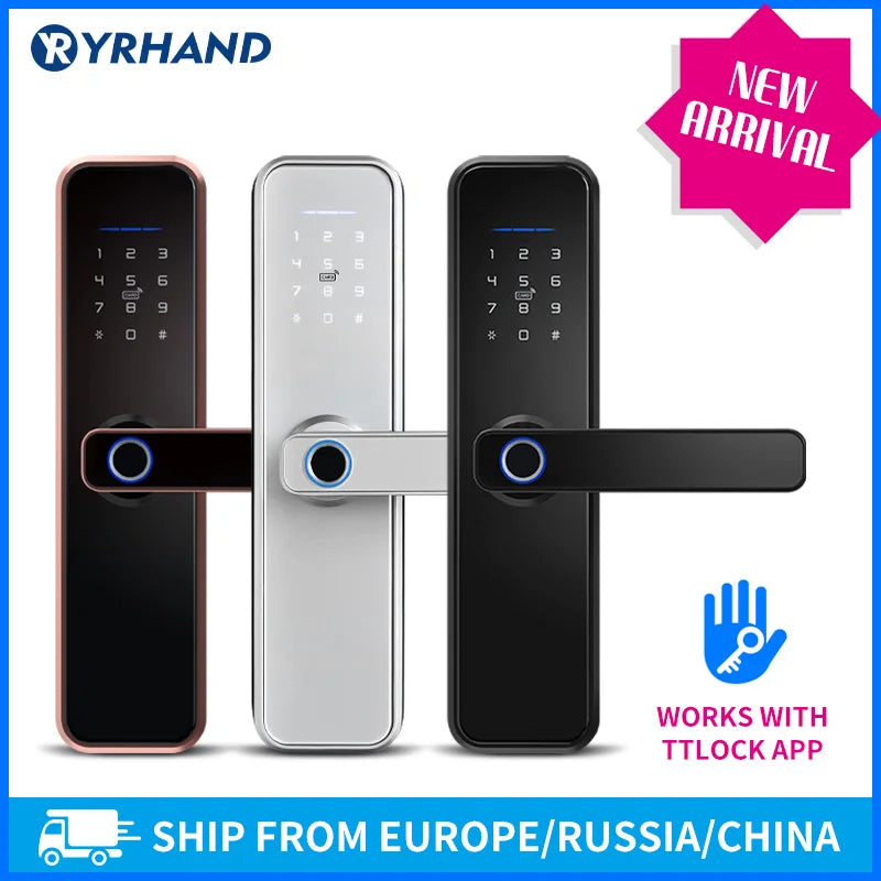 Ttlock App Wifi Smart Fingerprint Door Lock Smart Bluetooth Digital APP Keypad Code Keyless Electronic Door Lock