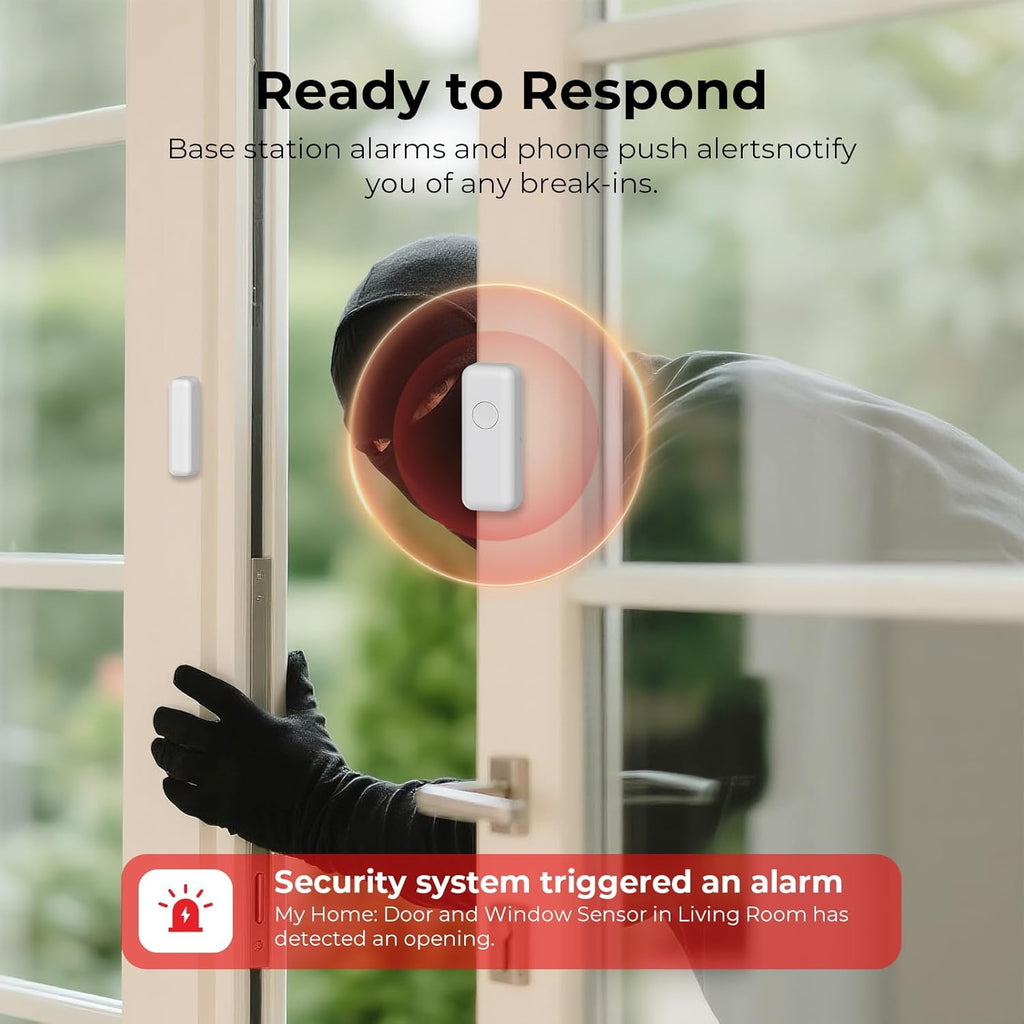 Wireless Home Security System Wifi/4G Home Alarm System with Phone APP Alert | Voice Control | No Subscription Fees | 24/7 Monitoring | Alexa Compatible