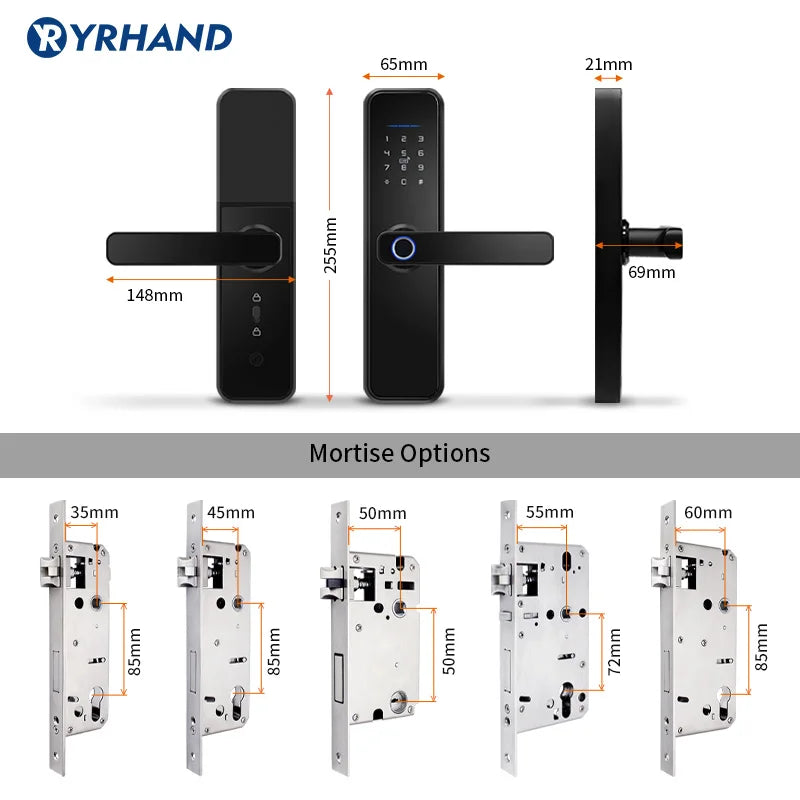 Ttlock App Wifi Smart Fingerprint Door Lock Smart Bluetooth Digital APP Keypad Code Keyless Electronic Door Lock